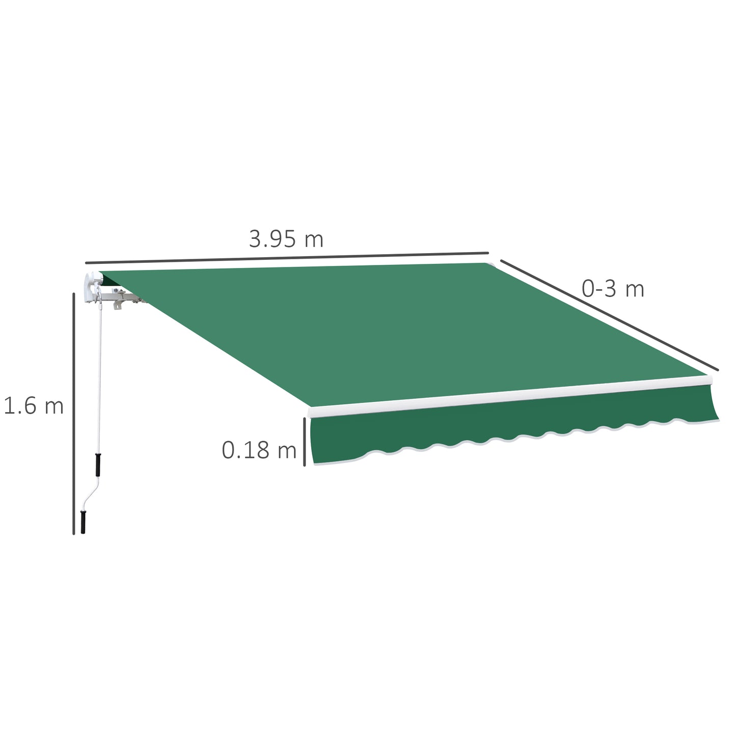 Manual Retractable Awning, size (4m x3m)