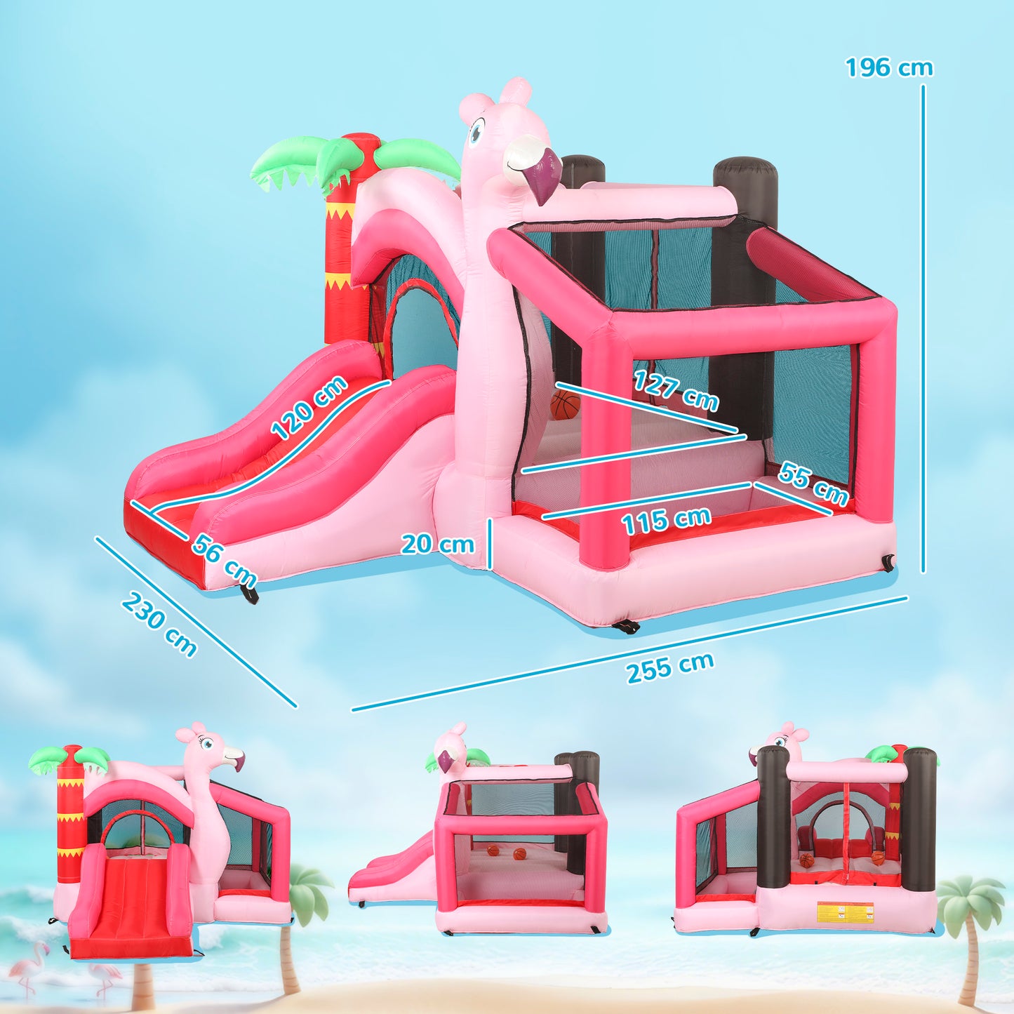 Inflatable Bounce House for Kids with Slide, Ball Pit