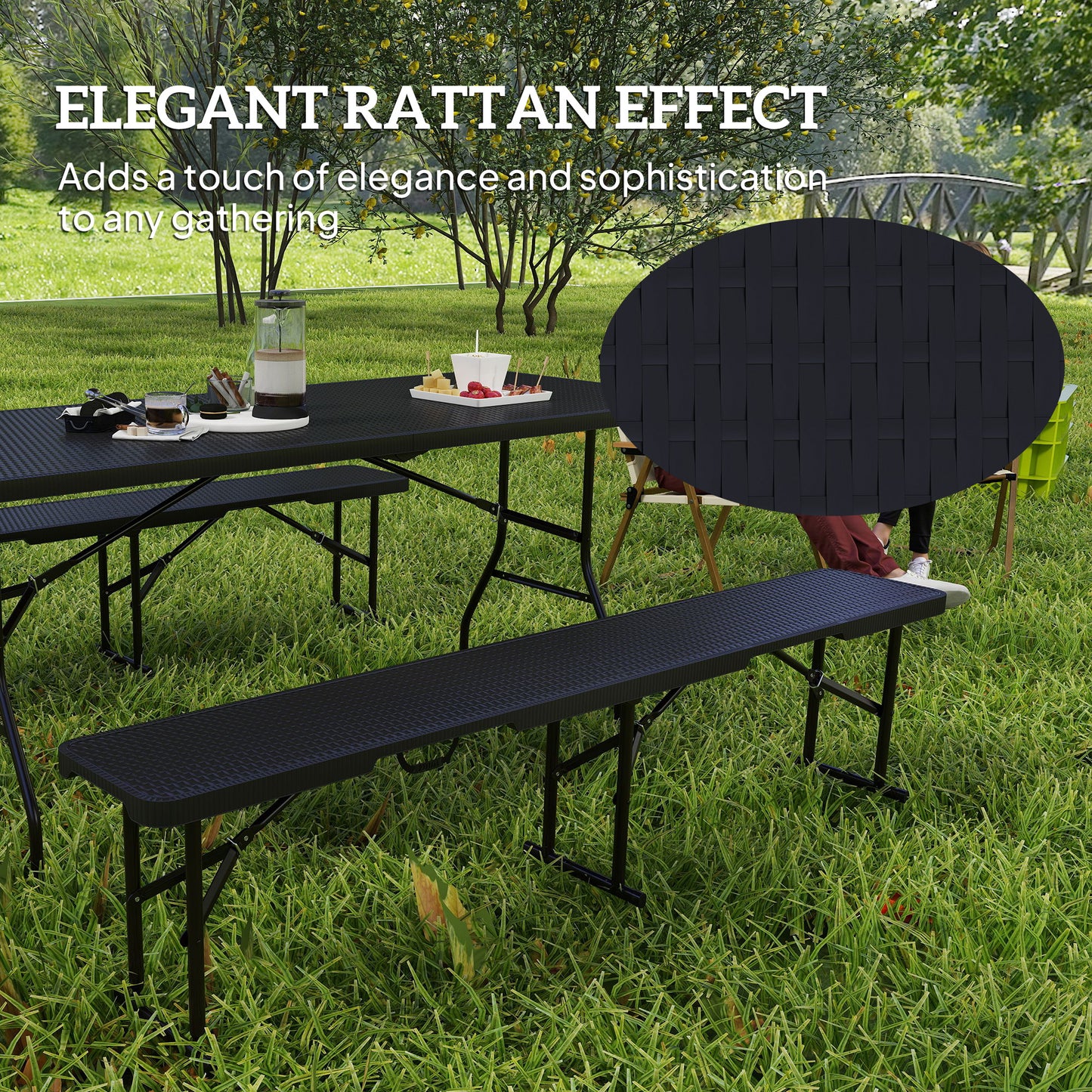 Folding Picnic Table and Bench Set