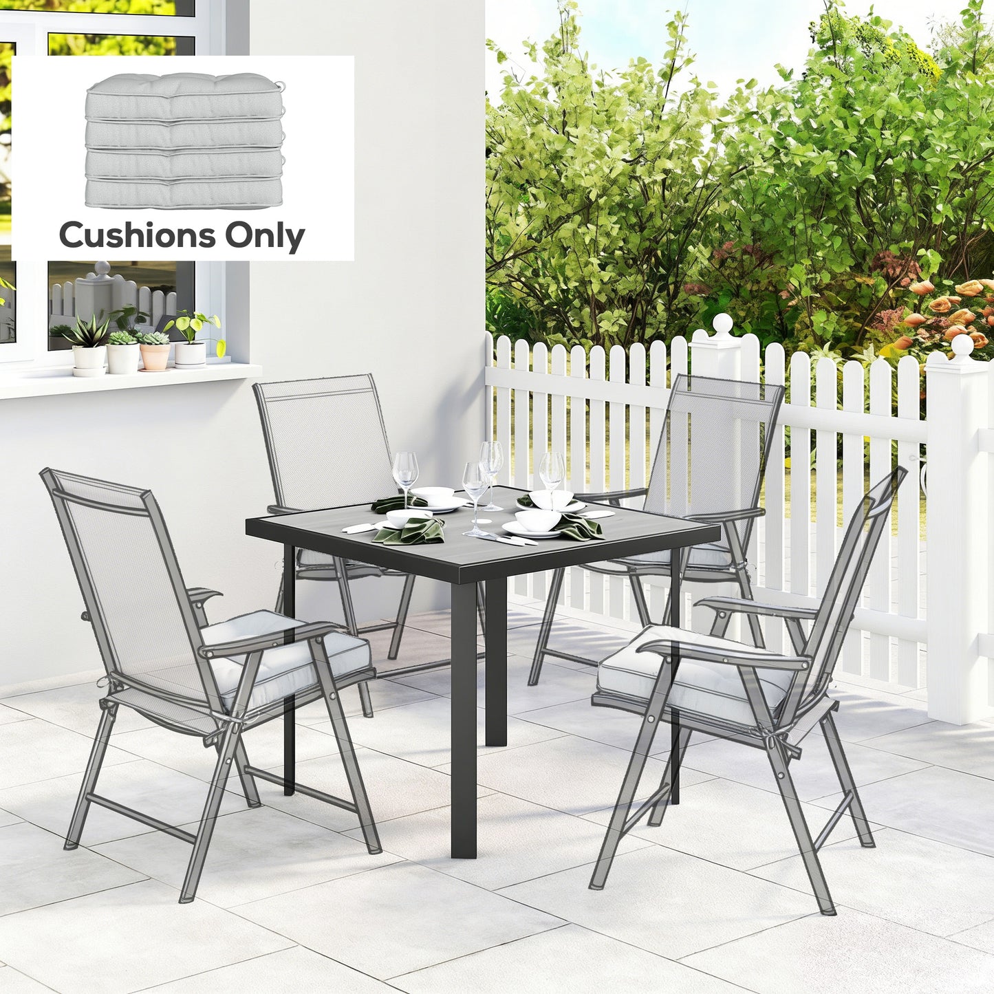 Garden Seat Cushion with Ties