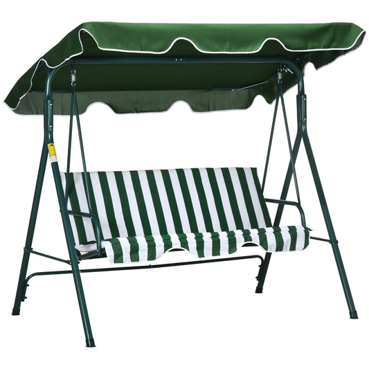 3-Seat Swing Chair Garden Swing Seat with Adjustable Canopy for Patio