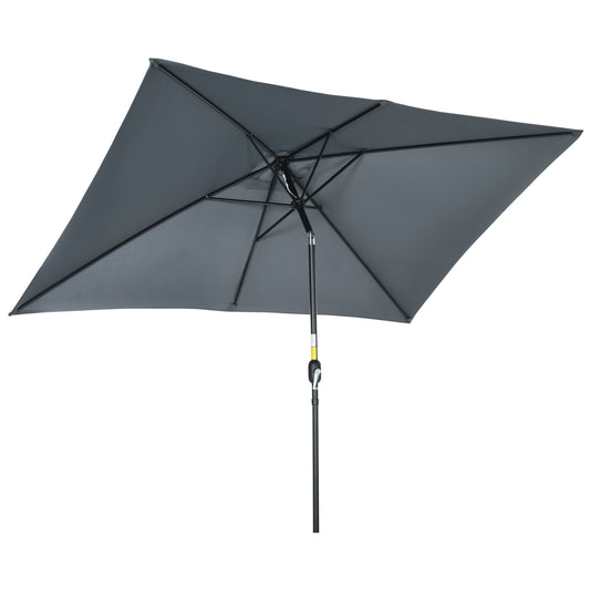 3x2m Garden Parasol Umbrella with Aluminium Pole, Tilt and Crank