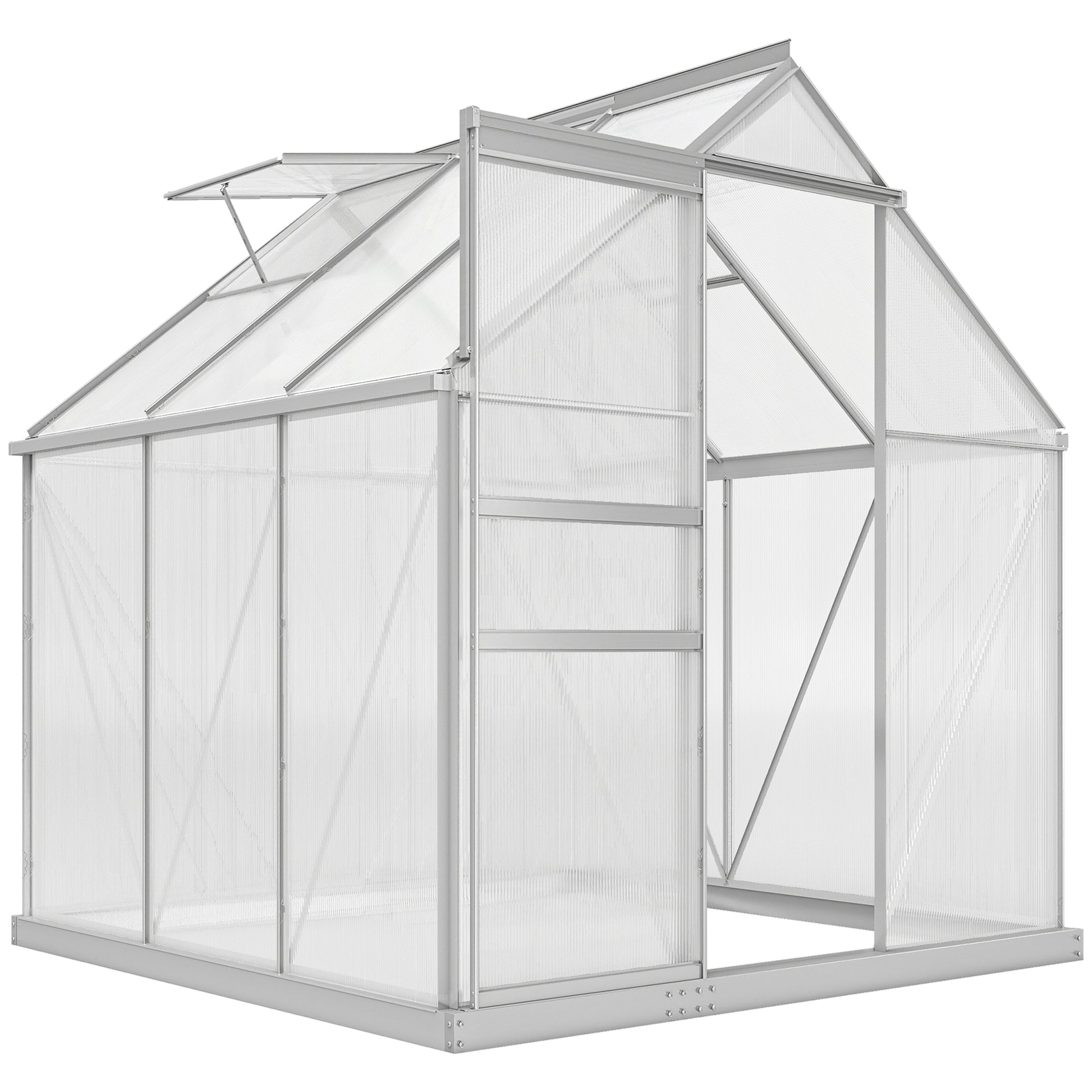 190 x 190cm Walk-In Polycarbonate Greenhouse