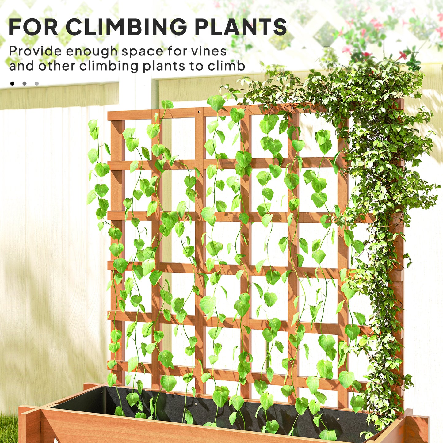 3 Tier Garden Planters with Trellis for Vine Climbing (1)