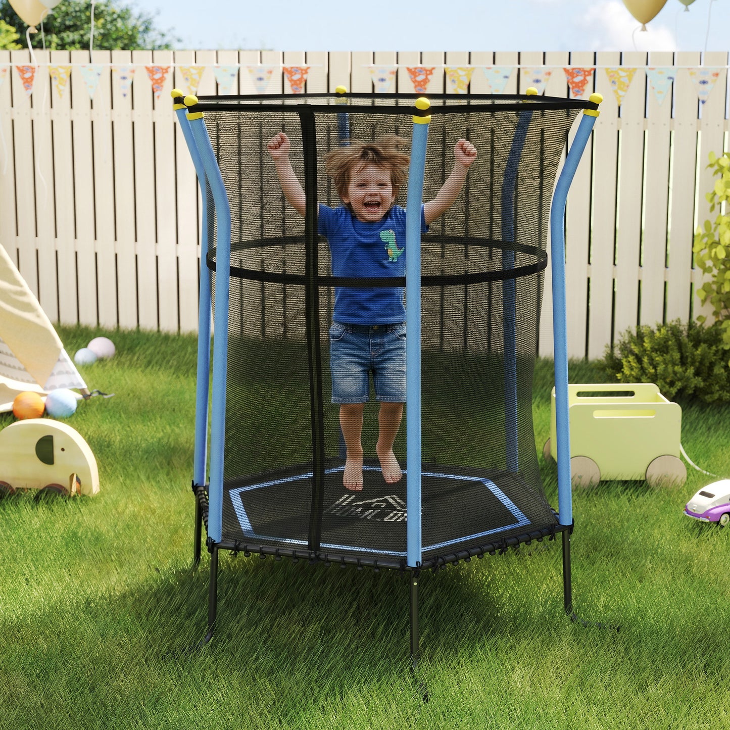 Kids Trampoline Mini Bouncer with Enclosure Safety Net