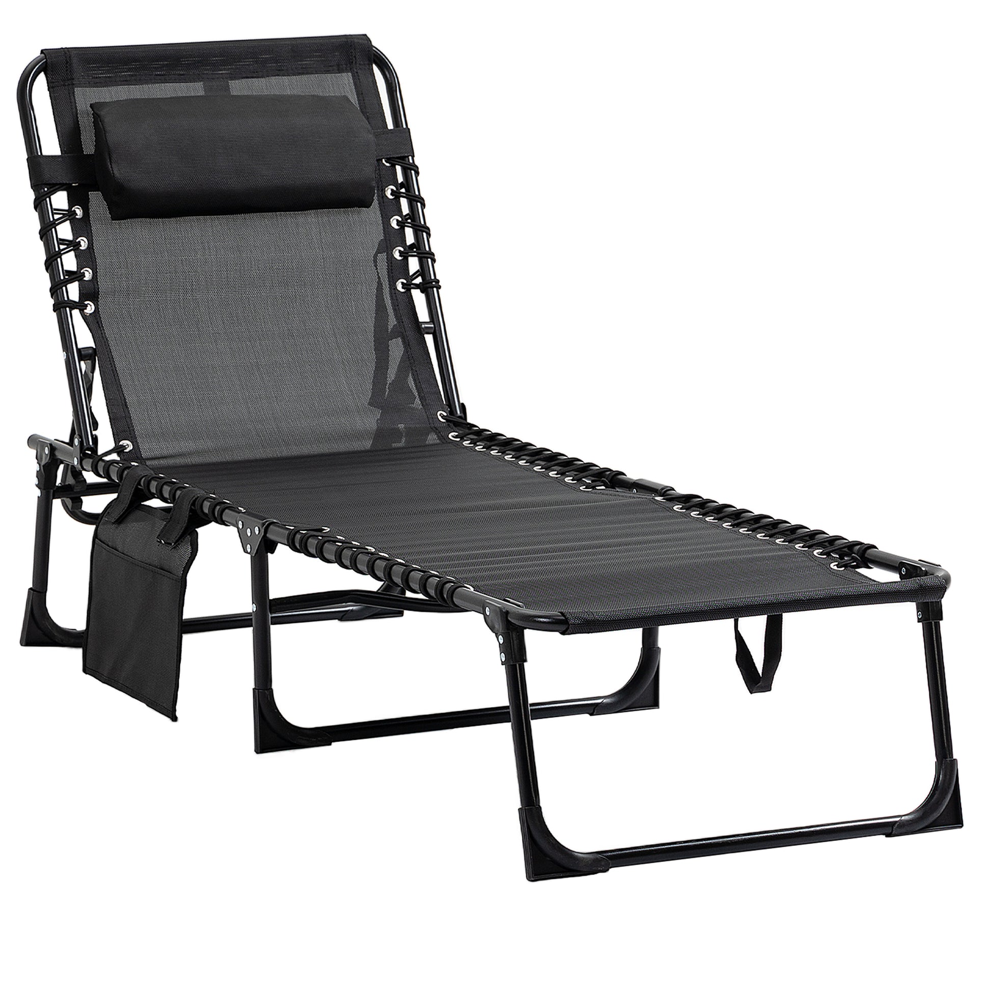 Portable Sun Lounger, Folding Camping Bed Cot