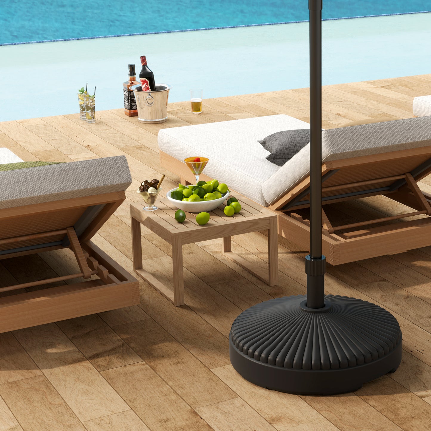Garden Parasol Base Holder, 28kg Sand Filled, 23kg Water Filled