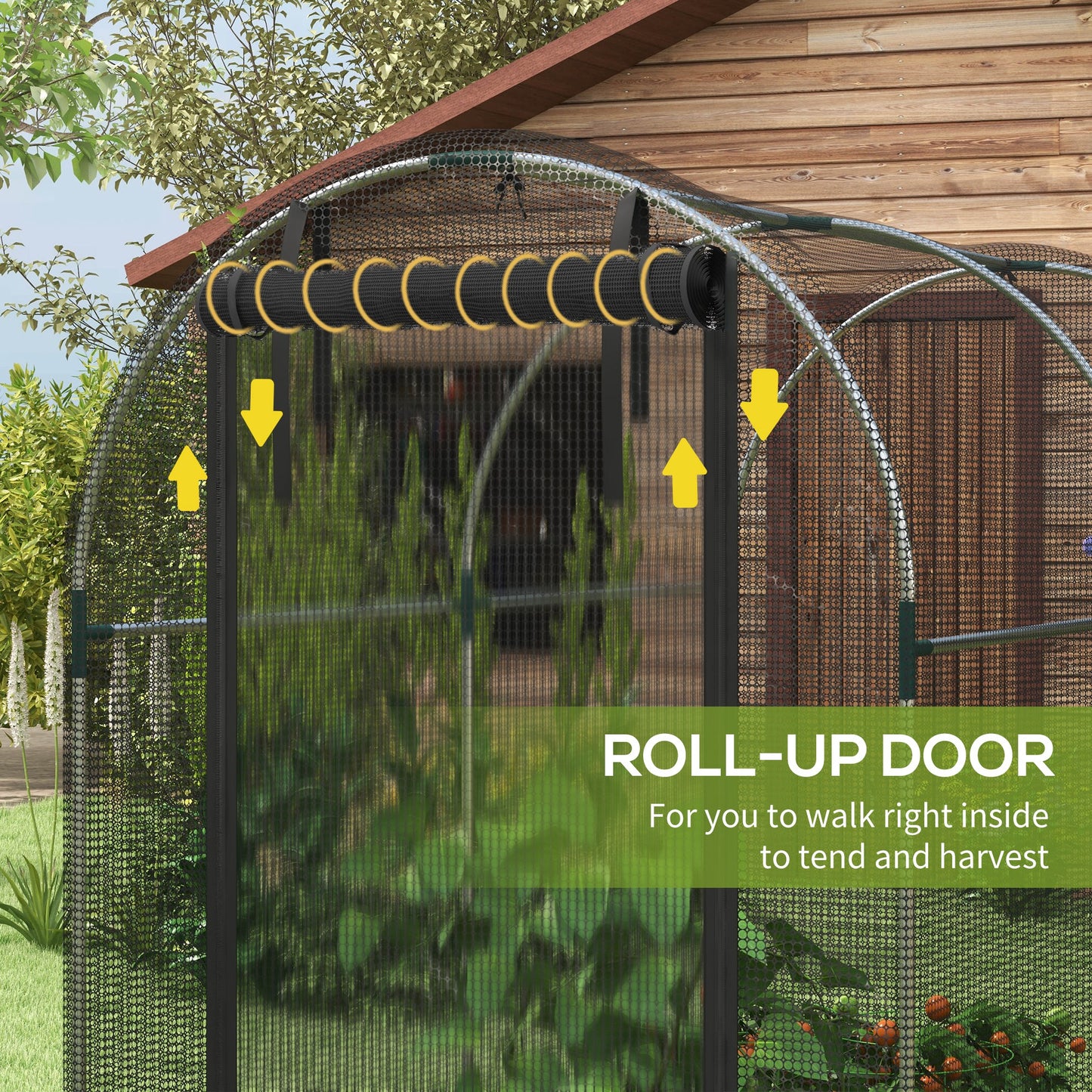 Galvanised Steel Fruit Cage, Plant Protection Tent with Zipped Door