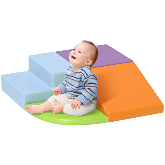 4-piece Soft Play Set, Climb and Crawl Foam, Toddler Stairs and Ramp
