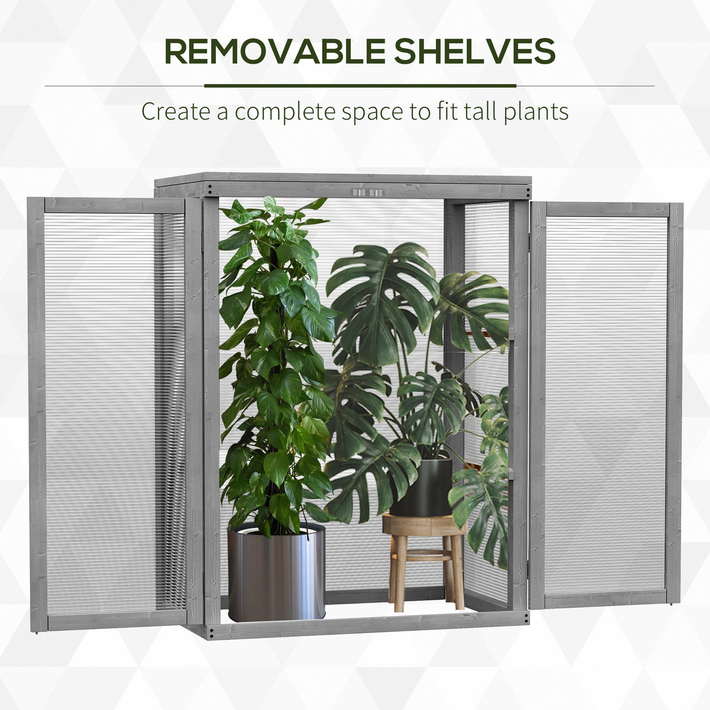3-tier Wood Greenhouse Garden Polycarbonate Cold Frame Grow House