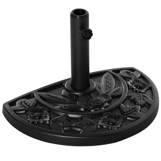 9kg Cement Concrete Half Round Parasol Base Umbrella Stand Garden
