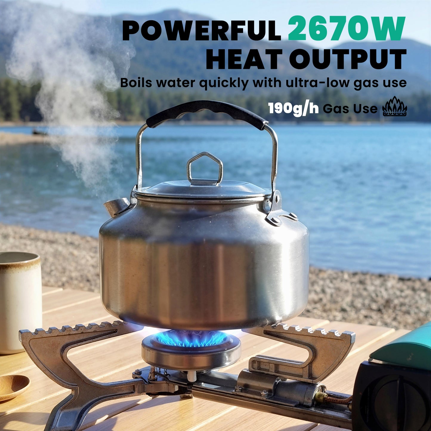 2670W Foldable Camping Stove with Safety Shut-Off