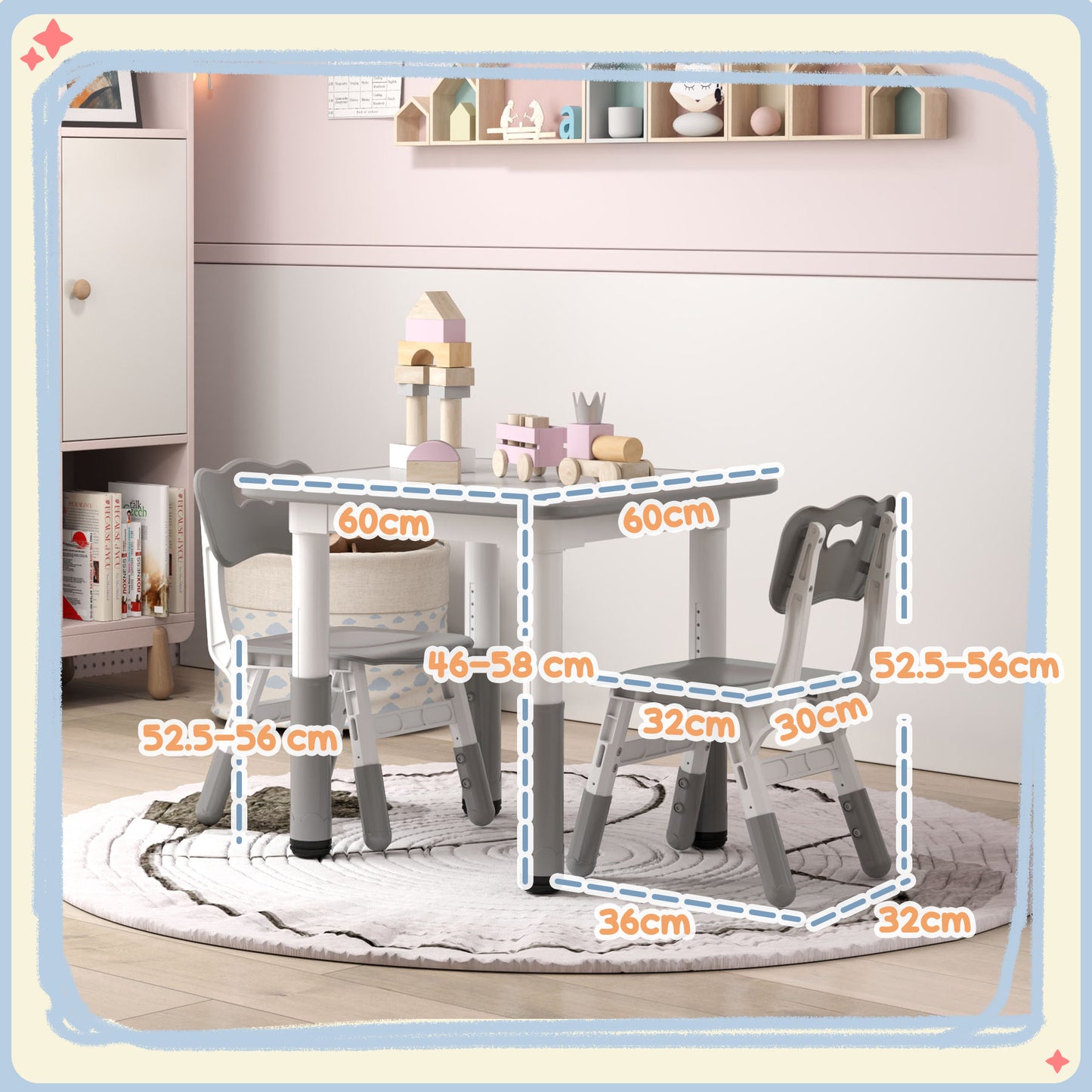 Height Adjustable Toddler Table and Chair Set (1)