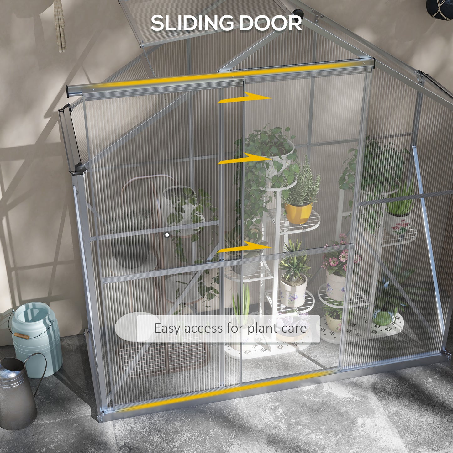 6 x 2.5ft Polycarbonate Greenhouse Walk-In Green House