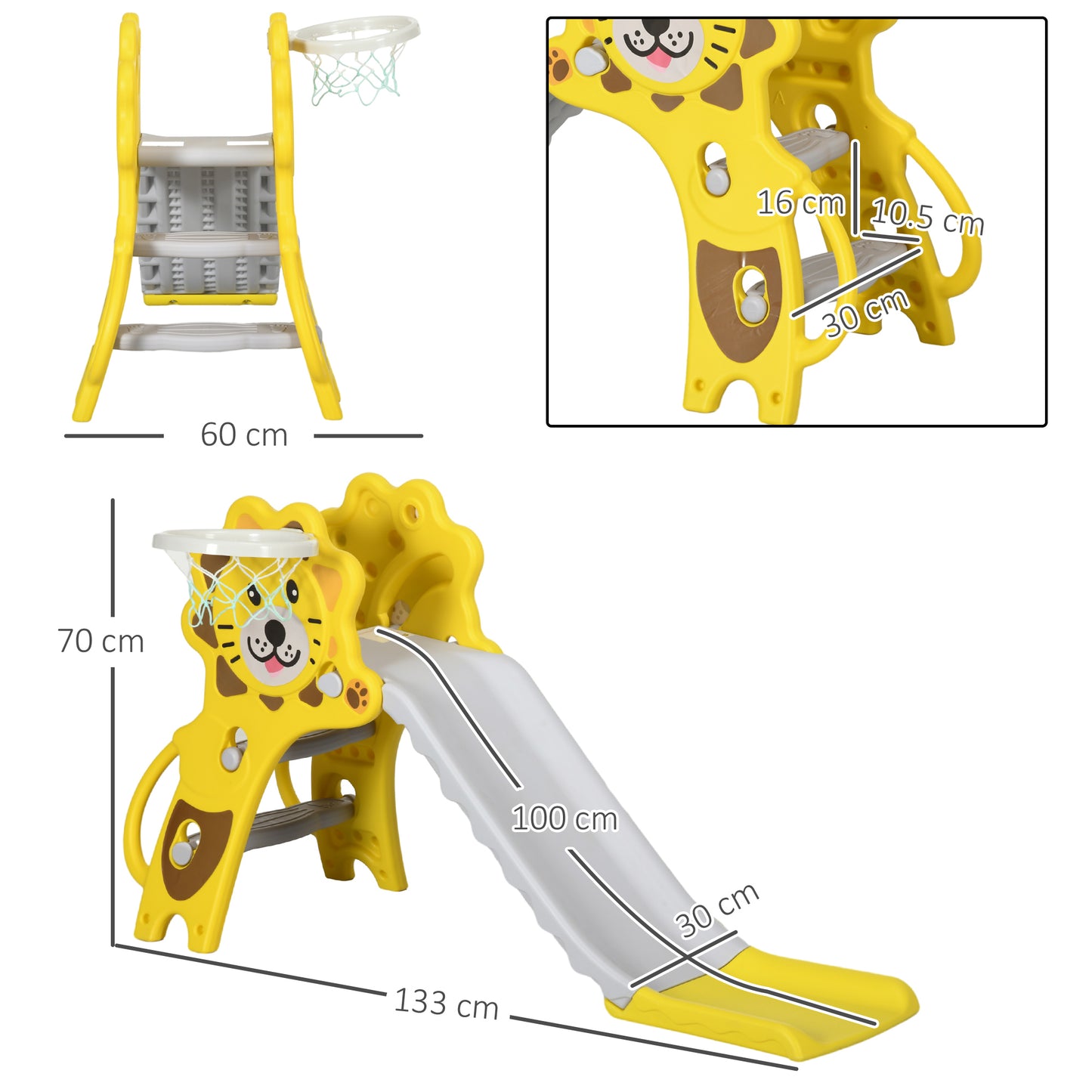 Baby Slide with Basketball Hoop, Climber