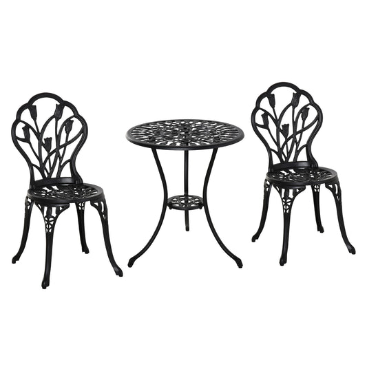 Three-Piece Aluminium Floral Bistro Garden Set