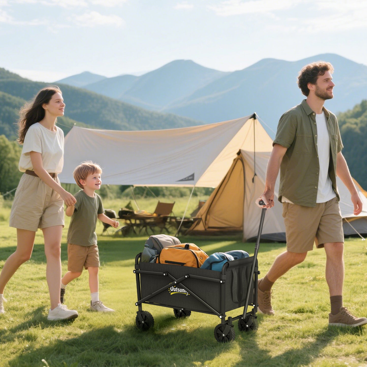 41L Festival Trolley on Wheels, Compact Garden Folding Trolley Cart