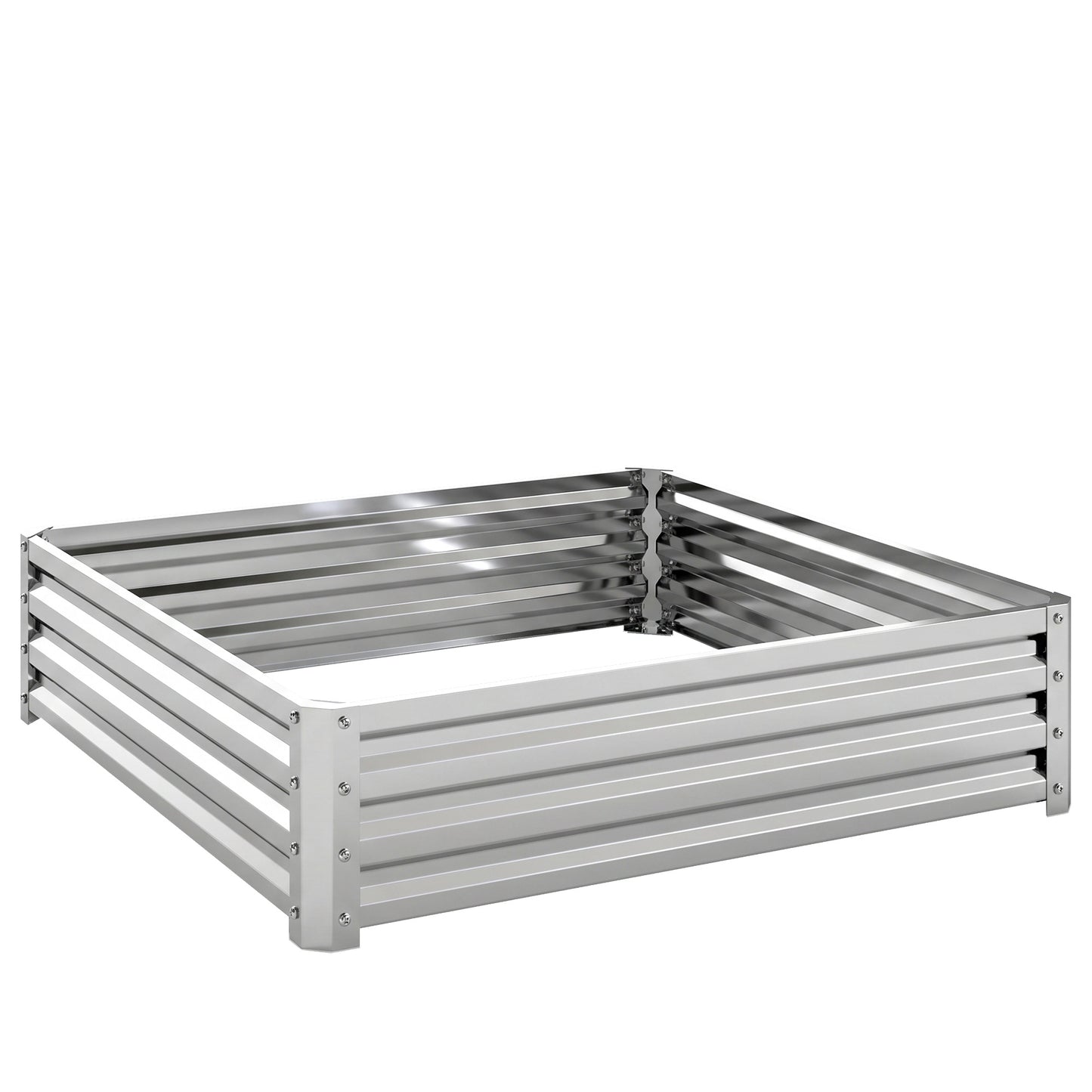 Square Raised Garden Bed Box with Weatherized Steel Frame