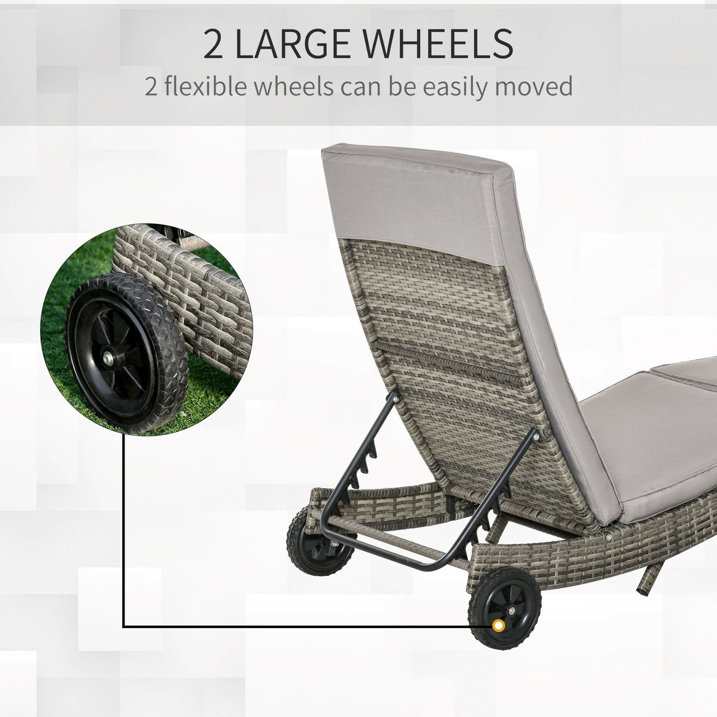 Patio Wicker Chaise Lounge Chair