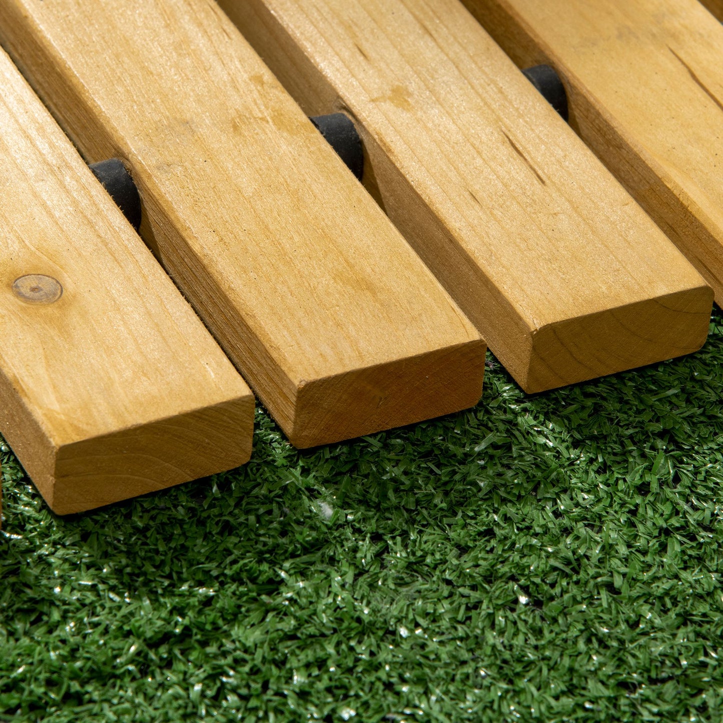 Rollable Wooden Garden Pathway Weather-Resistant Walk Way