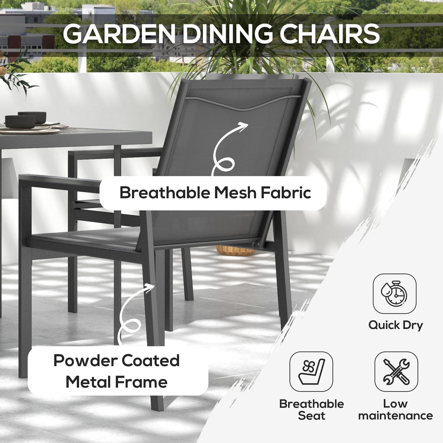 Five-Piece Metal Dining Set, with Glass-Top Table