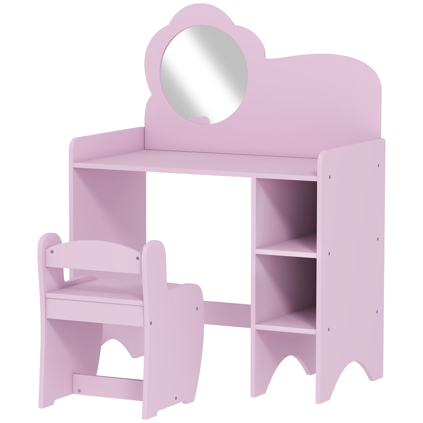 Kids Dressing Table with Mirror, Stool