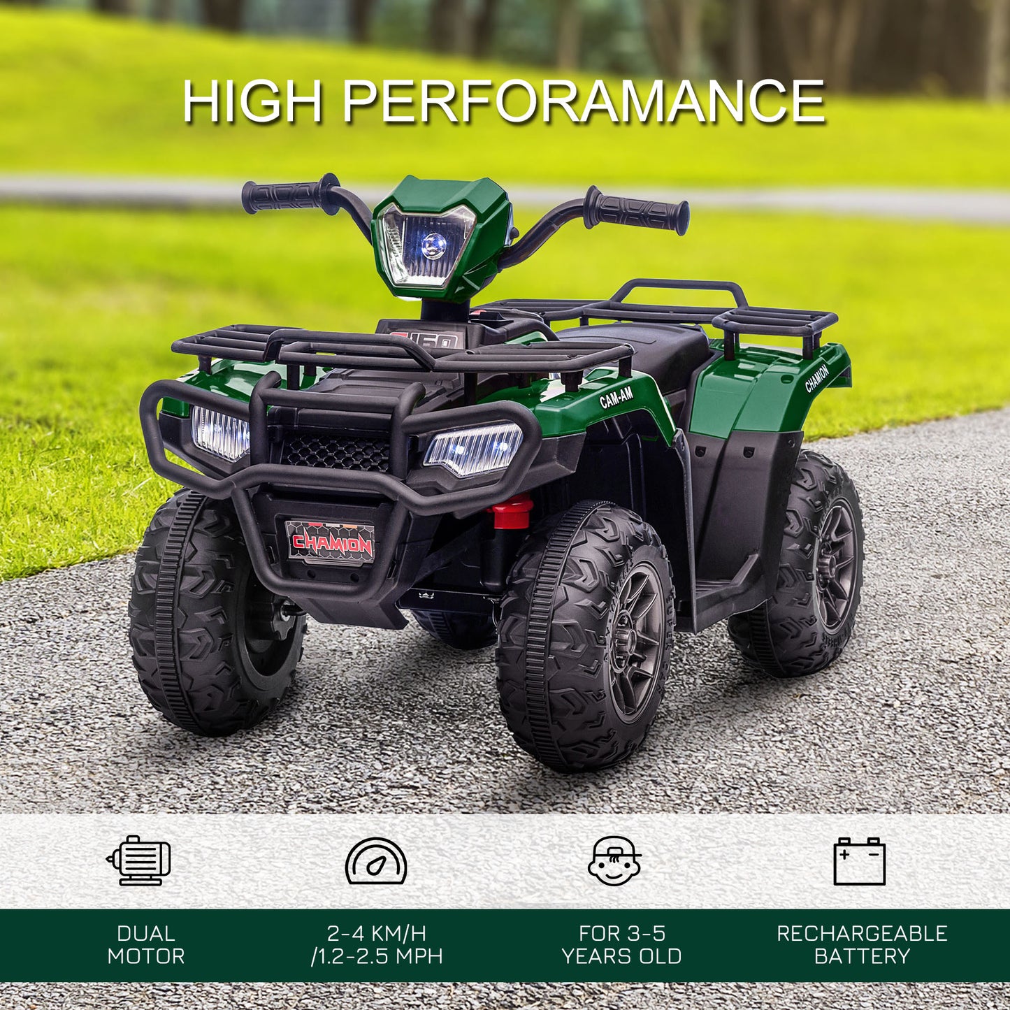 12V Kids Quad Bike with Forward, Reverse Functions