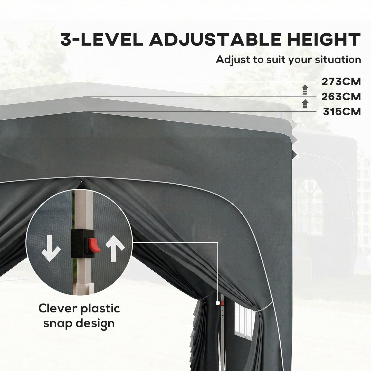 3 x 3m Pop-Up Gazebo Shelter, with Accessories