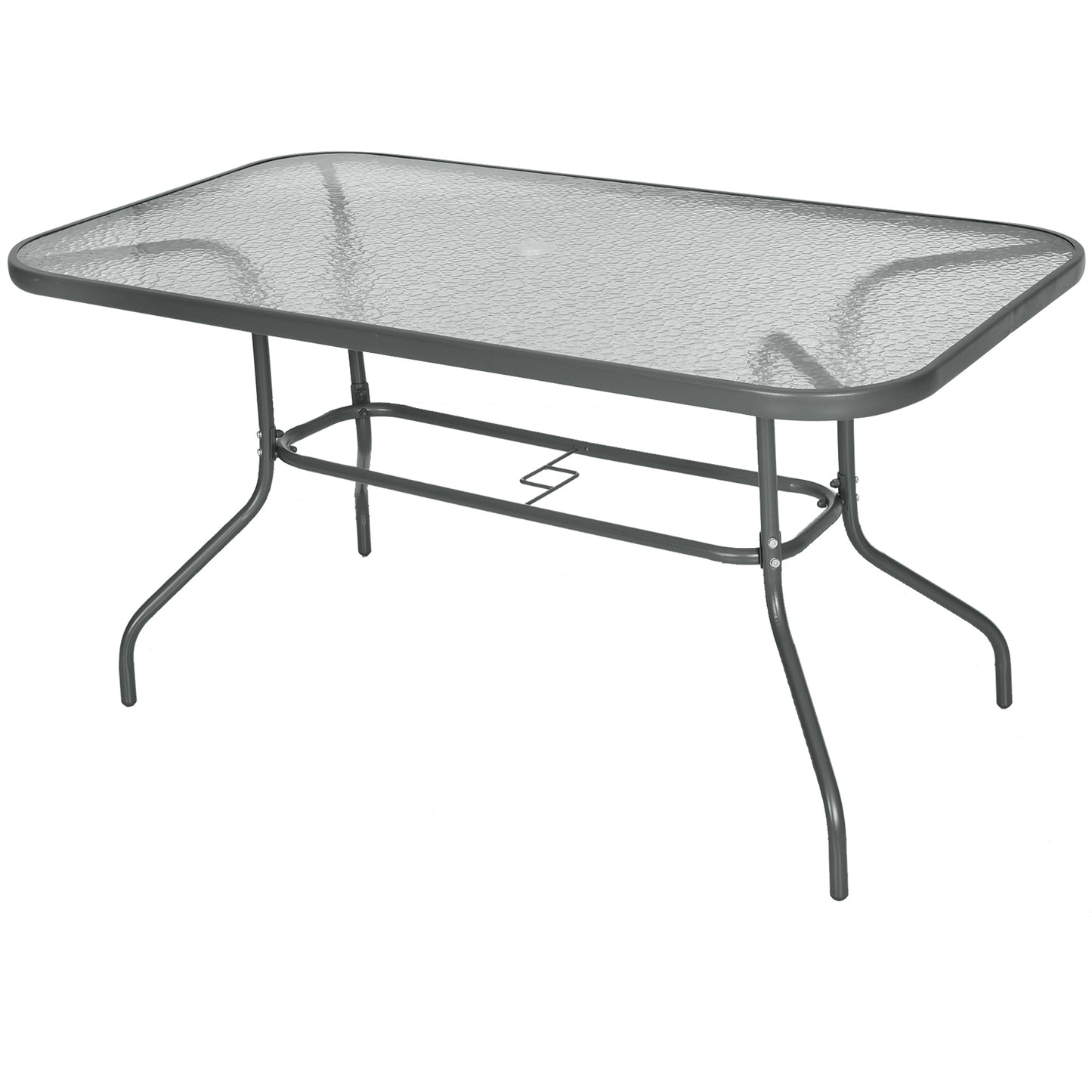 Garden Dining Table Glass Top Metal Frame (1)