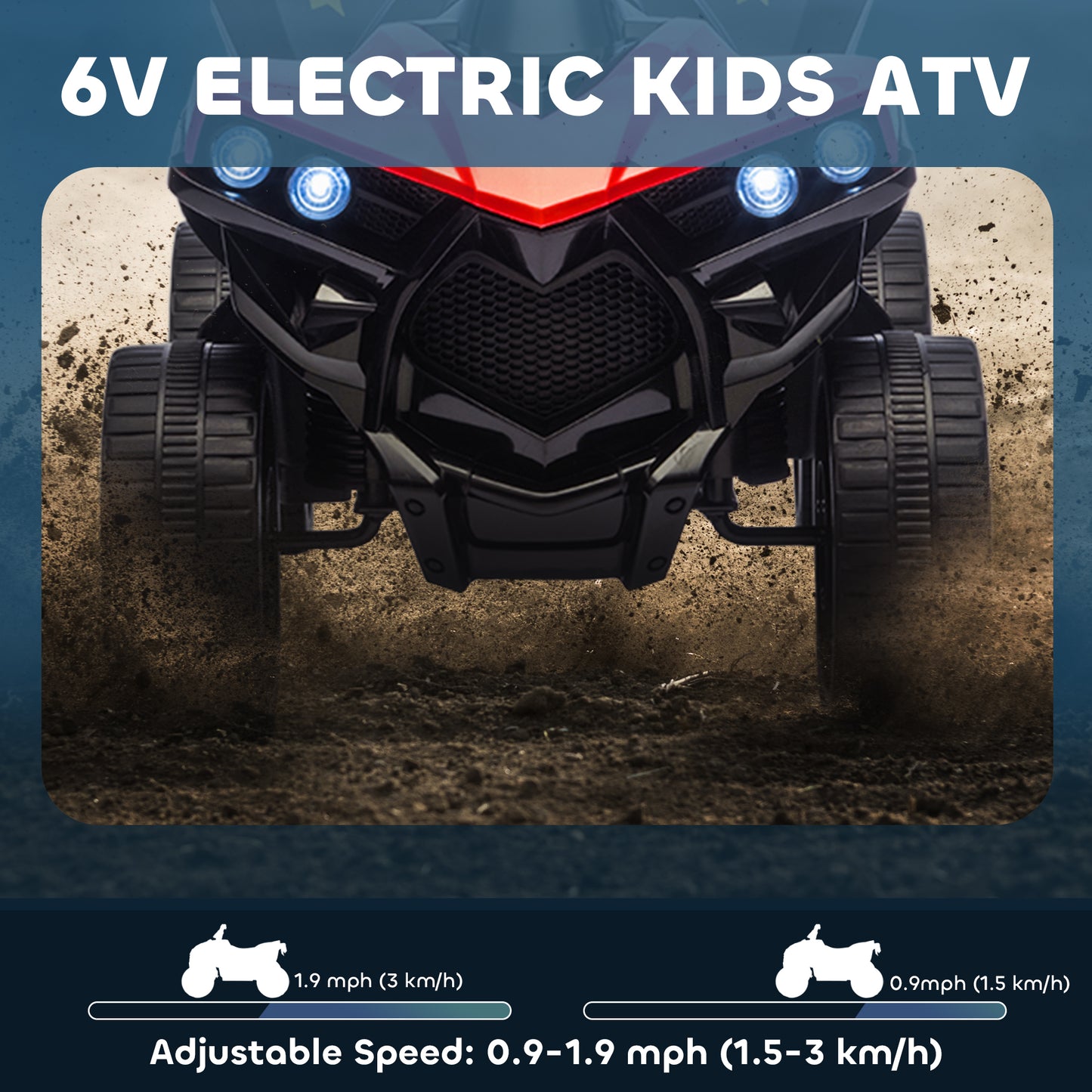 6V Kids ATV, 4 Wheeler Electric Ride on Car with Music