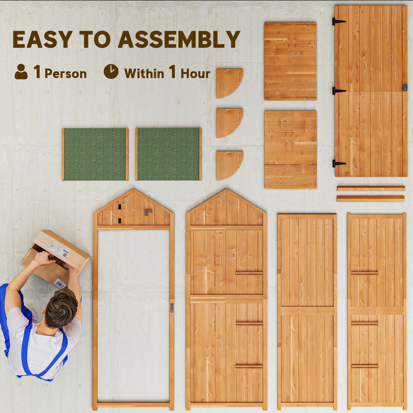 Garden Shed Wood Outdoor Garden Tool Storage Unit