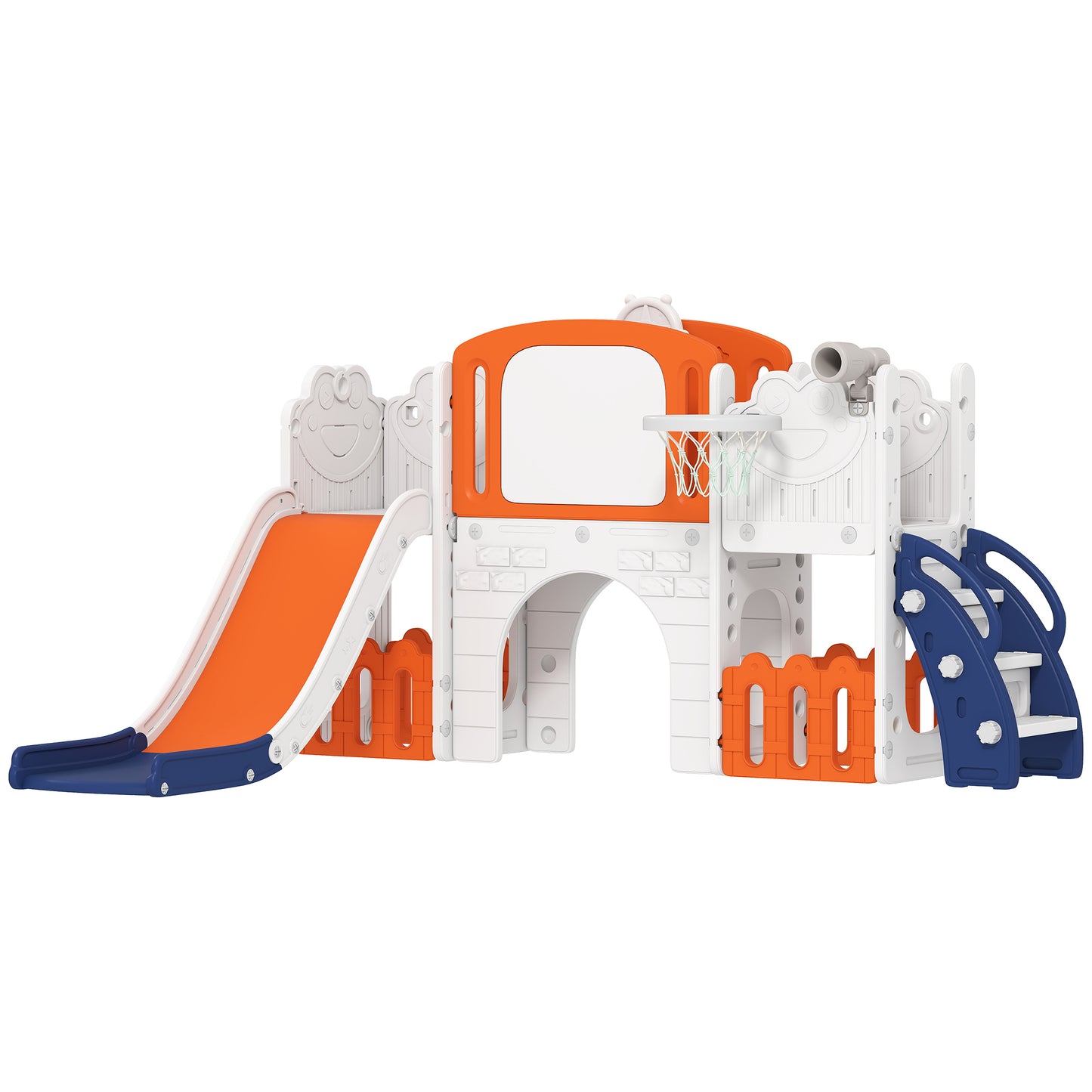 7 in 1 Toddler Slide Set with Basketball Hoop, Climbing Frame