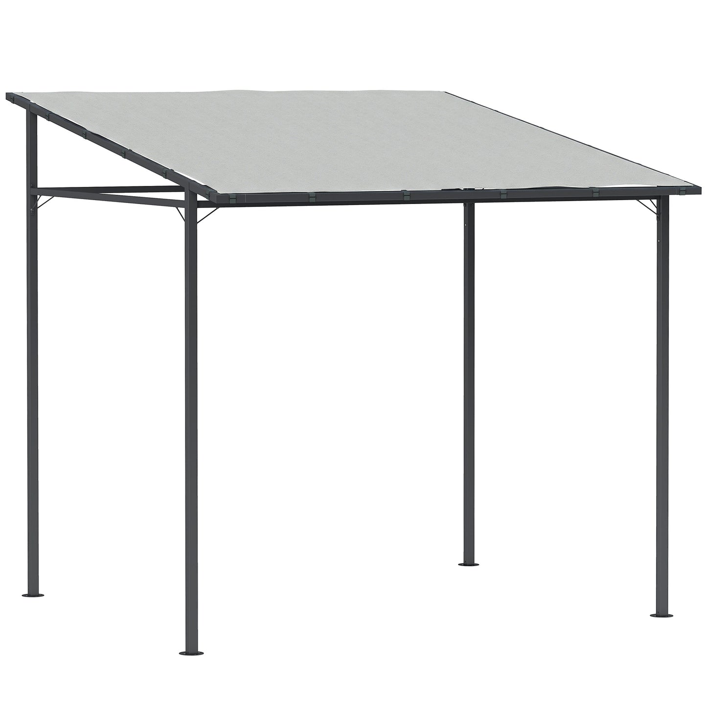 2.4 x 2.4 m Wall Mounted Pergola Gazebo with PA Coating Fabric (1)