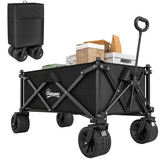 Folding Garden Trolley, Outdoor Wagon Cart with Carry Bag, for Beach
