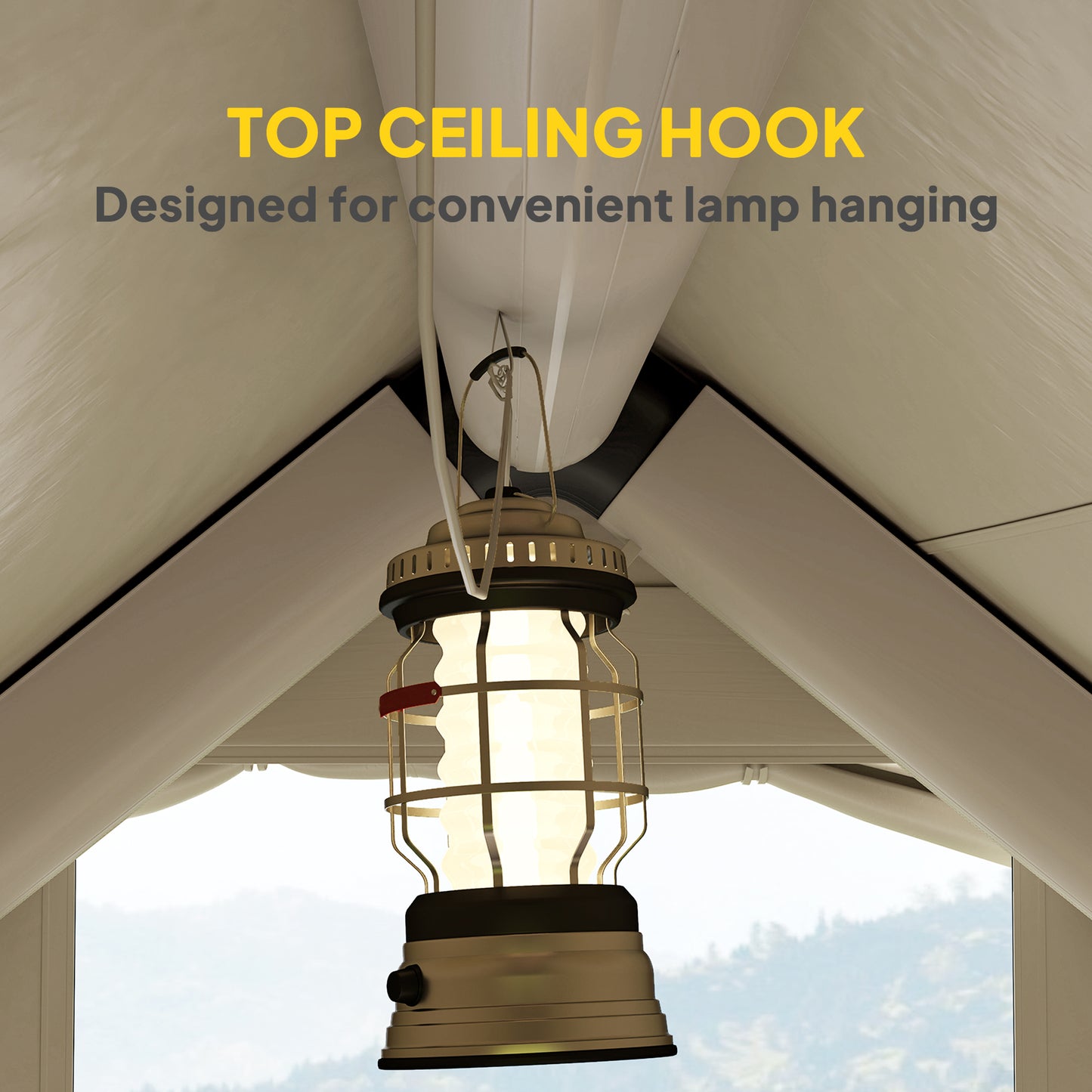 Inflatable Camping Tent with Pump and Stove Jack Hole