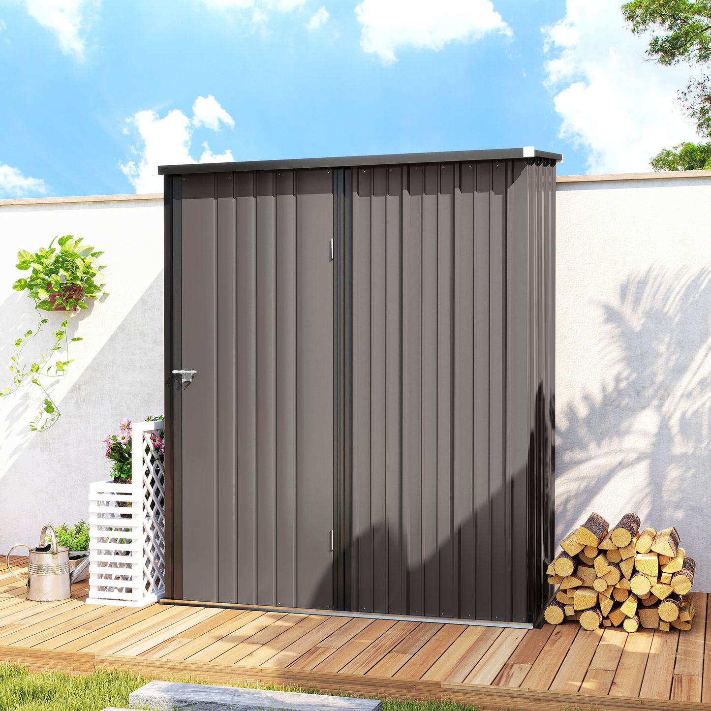 5.3 x 3.1ft Corrugated Steel Garden Shed