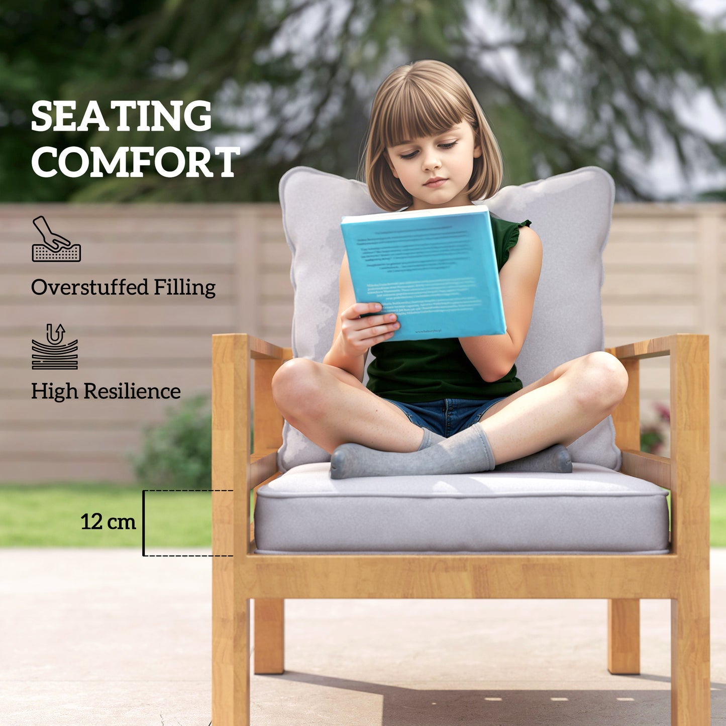 Seat and Back Padded Cushion Set, CUSHION ONLY