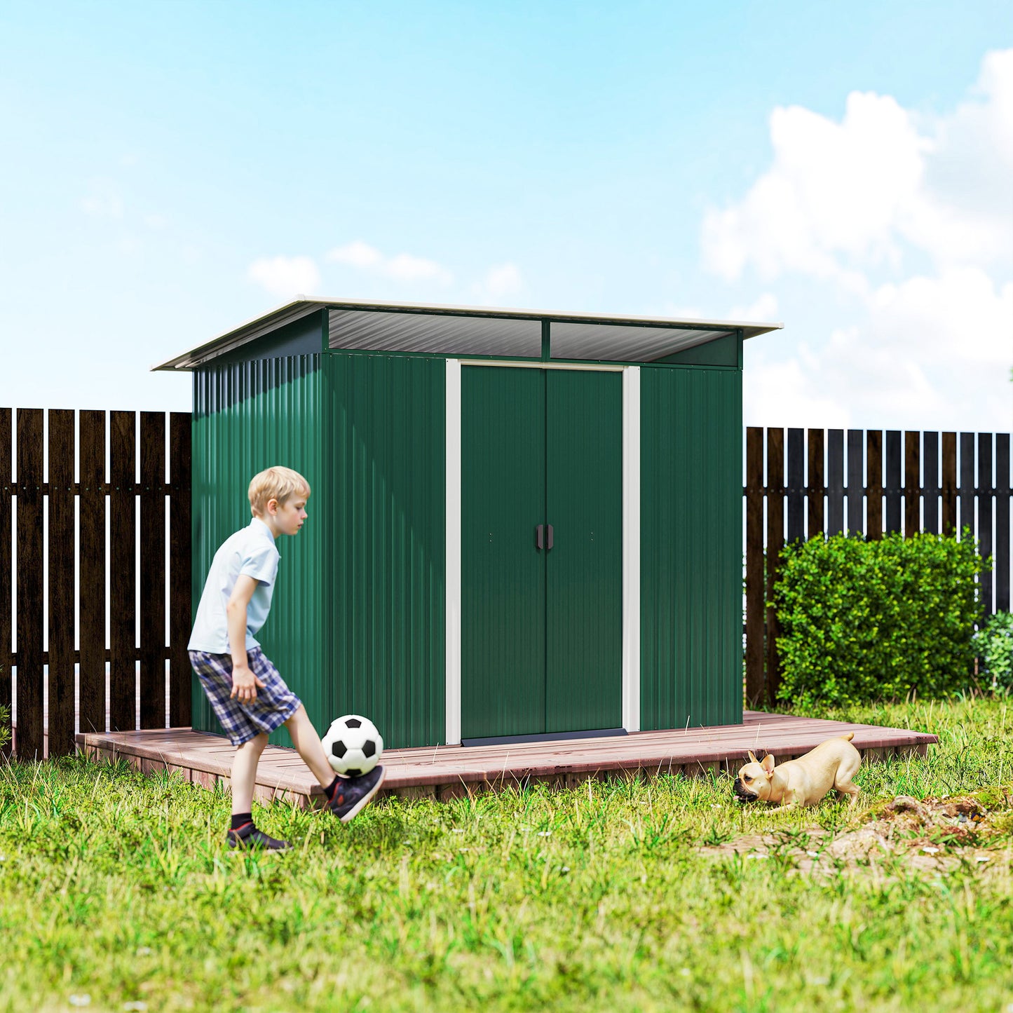 8.5 x 4ft Metal Shed with Lightsky Panels