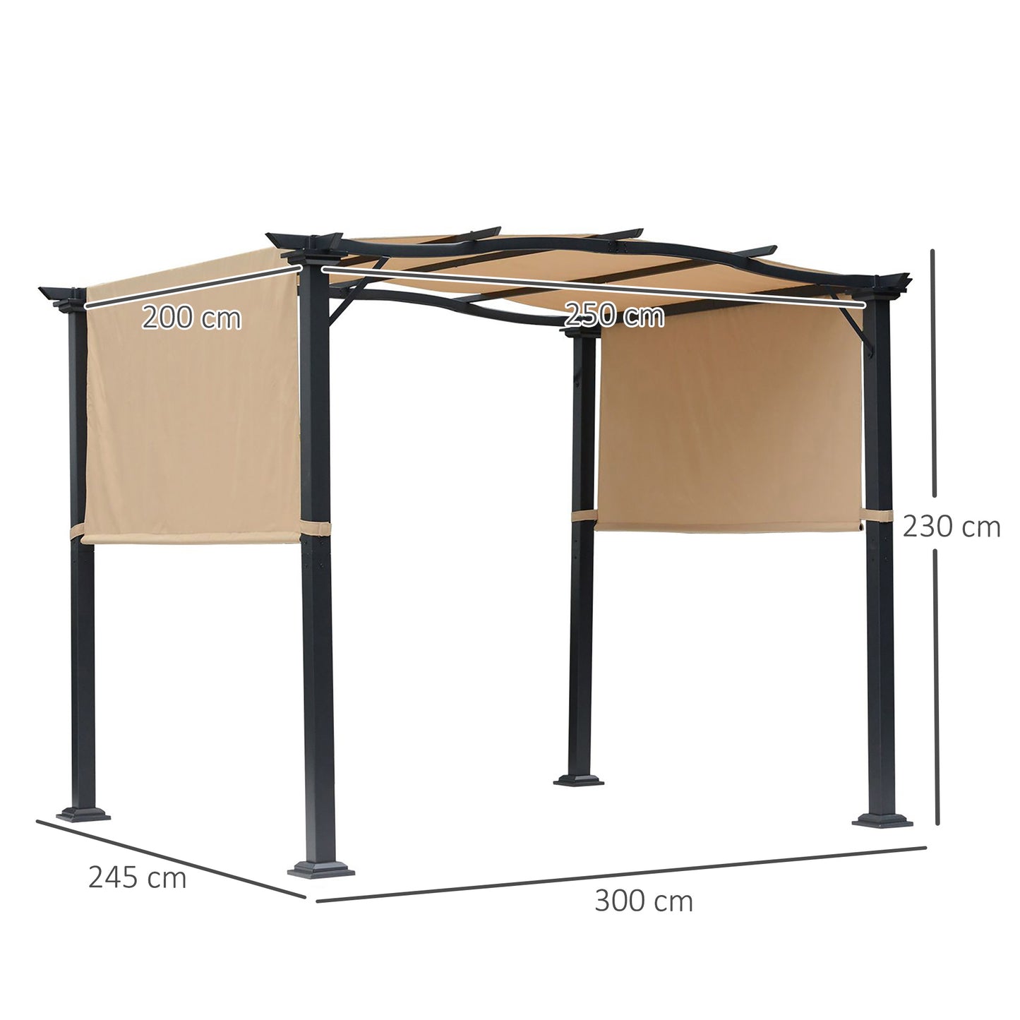 Outdoor Retractable Pergola Garden Gazebo