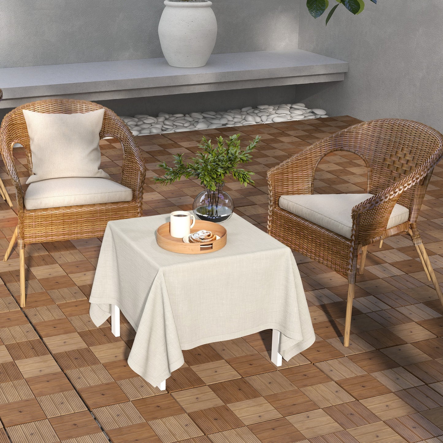 27 Pcs Wooden Interlocking Decking Tiles (2)