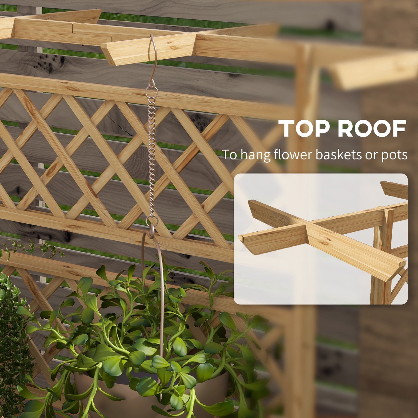 Wooden Trellis Planter Box, Raised Garden Bed to Grow Vegetables (1)