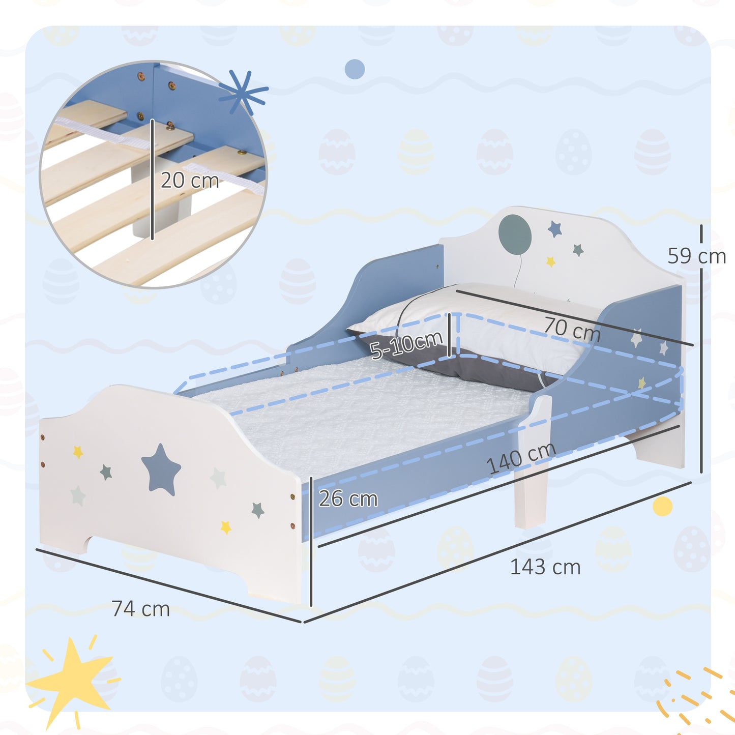 Toddler Bed Frame, Kids Bedroom Furniture for Boys Girls