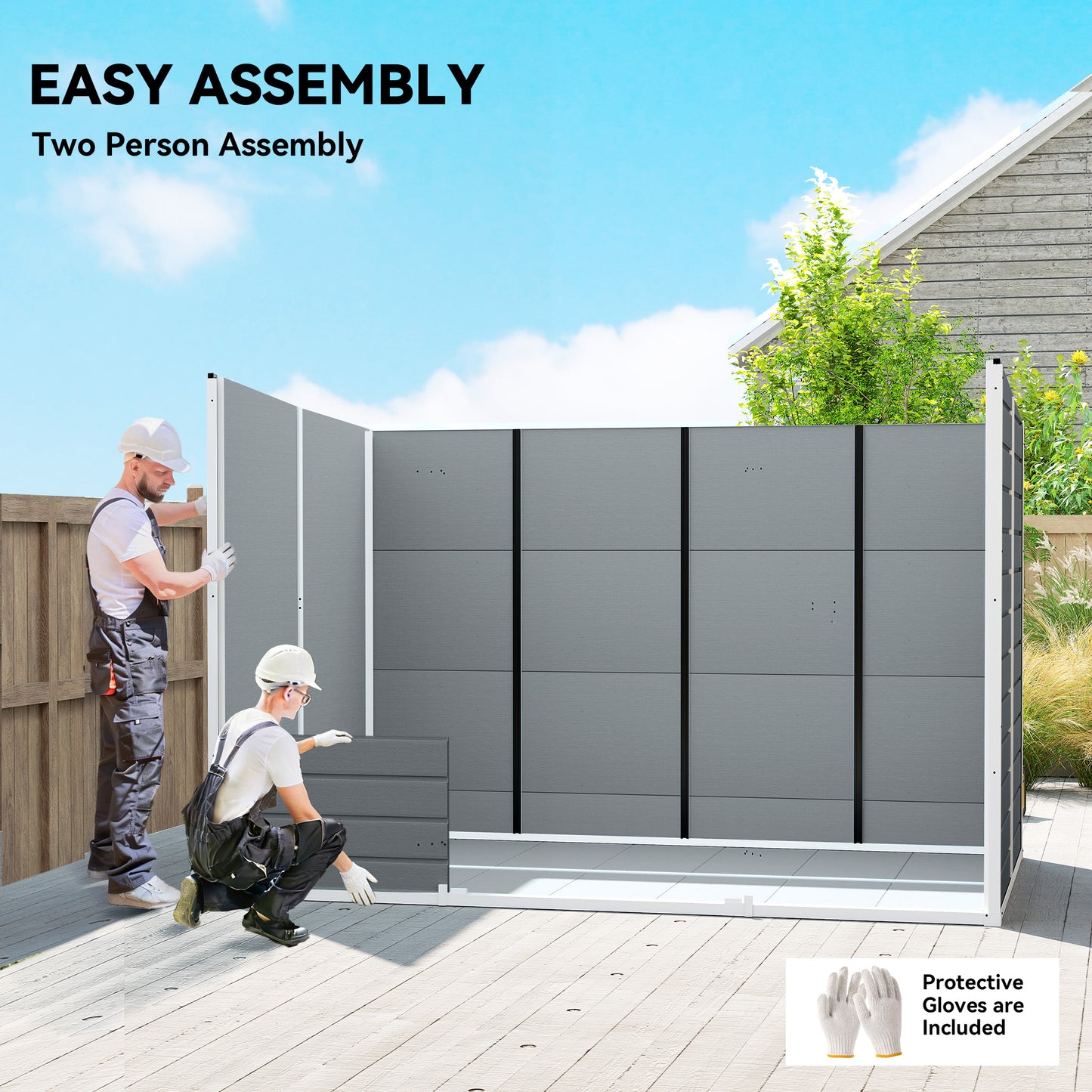 10 x 6 ft Resin Garden Shed, Outdoor Storage Shed with Floor