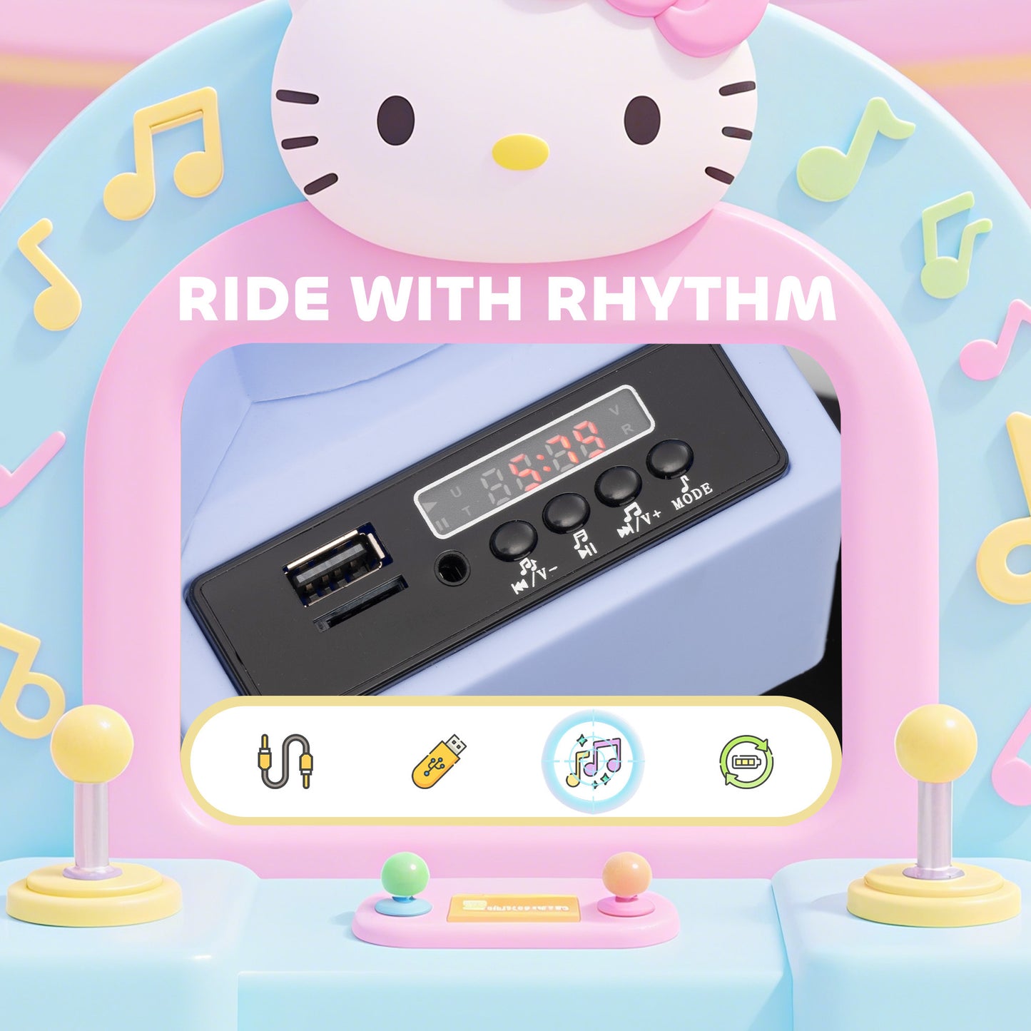Hello Kitty Kids Ride on Bumper Car with Remote Control