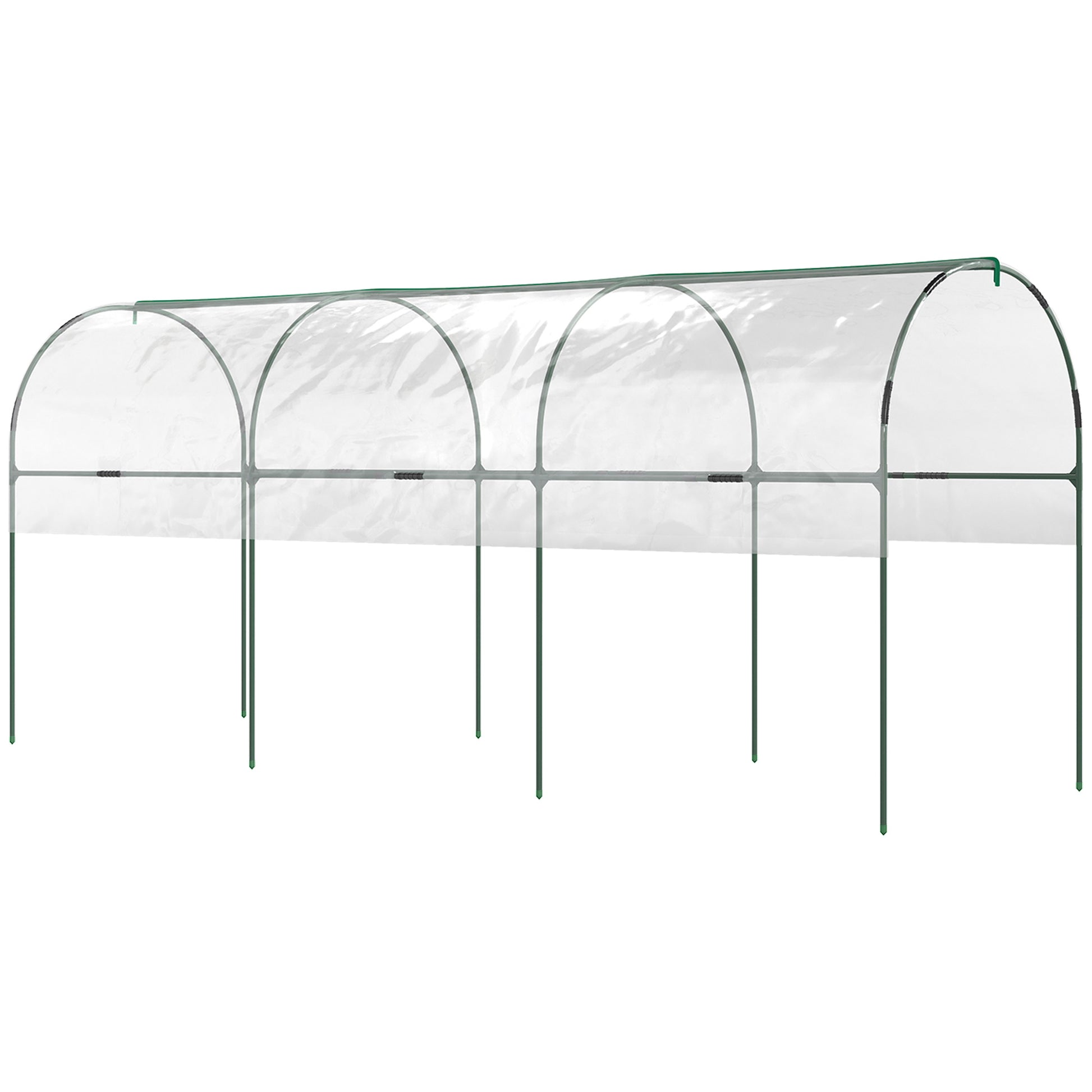 Tunnel Tomato Greenhouse with 4 Hoops and Top Tap