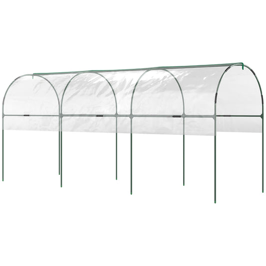 Tunnel Tomato Greenhouse with 4 Hoops and Top Tap