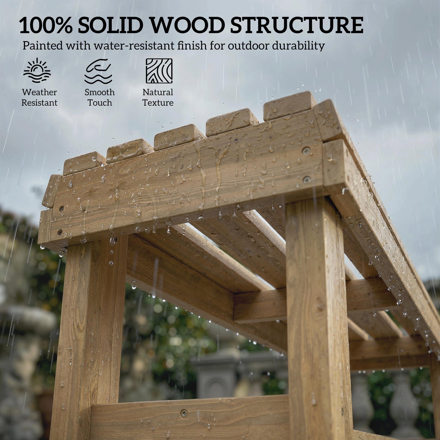 Wooden Outdoor Bench, 2 Seater Garden Bench