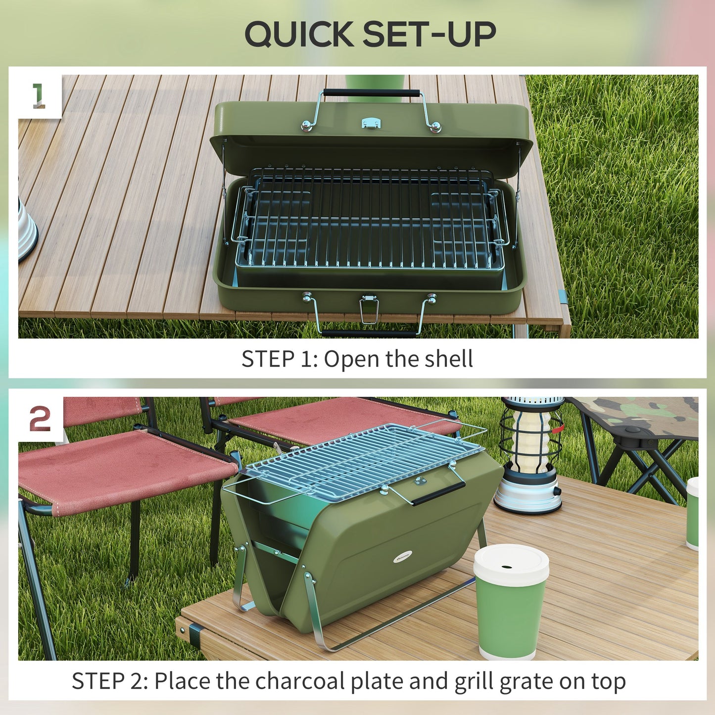 Metal Suitable-Style Portable BBQ Grill