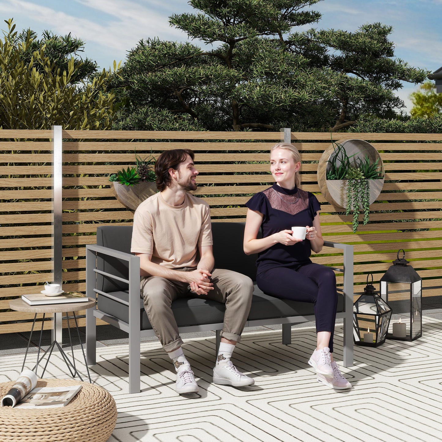 Two-Seater Aluminium Garden Sofa