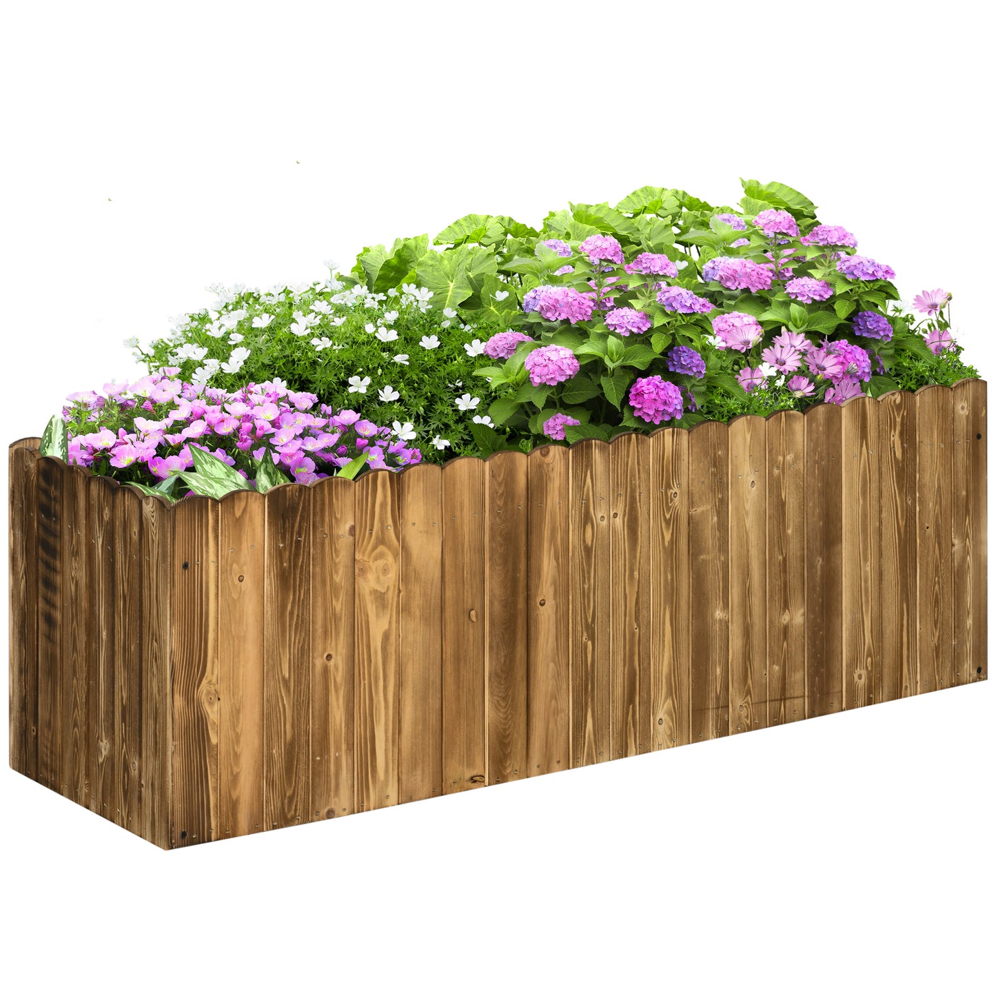 172L Raised Garden Bed, Wooden Rectangle Planter Box